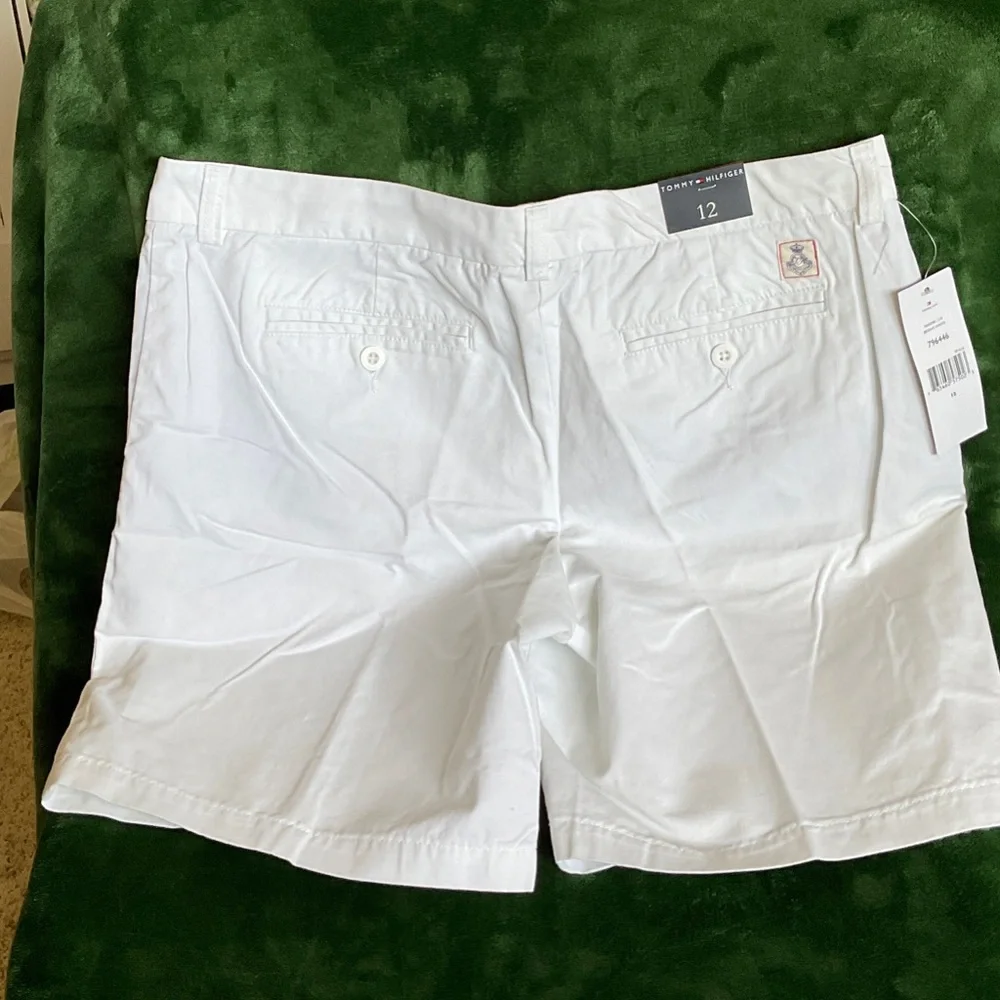 Tommy Hilfiger White Flat Front Shorts